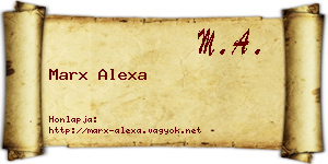 Marx Alexa névjegykártya